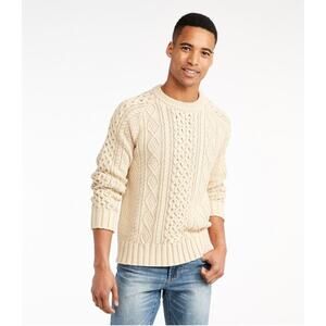 Finalist Irish Fisherman cream cable-knit crewneck sweater Linen-cotton blend L